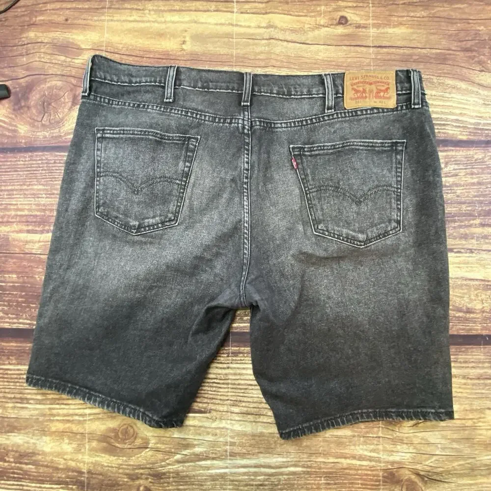 Levi's 511 Jean Shorts Mens 42 Standard Tapered Cut-Off Denim Black Light Wash